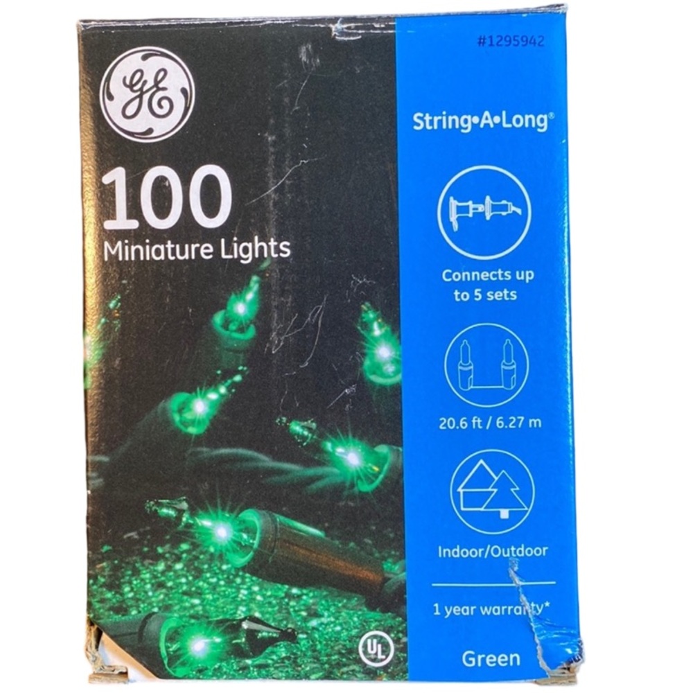 GE String-A-Long Green Miniature Lights